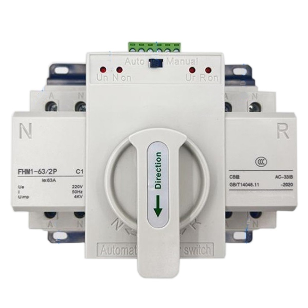 Power สวิตช์โอนอัตโนมัติ 2P63A ATS Automatic Dual Power Transfer Switch 2P 63A ฟังก์ชั่น