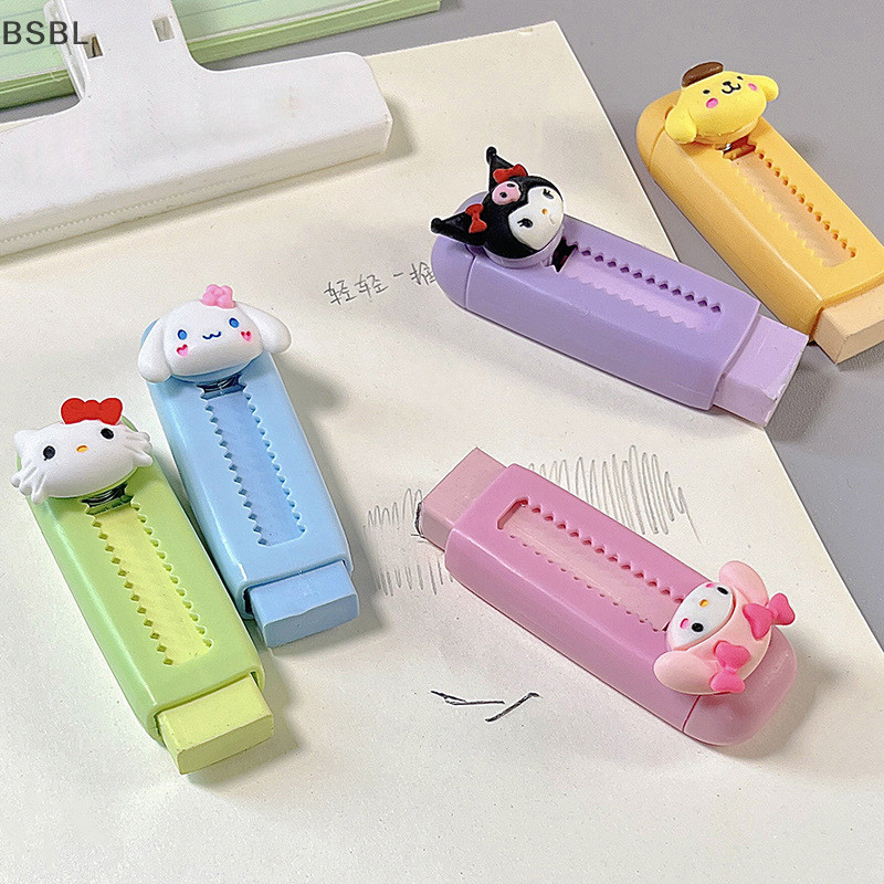 Bsbl น ่ ารัก Sanrio Hello Kitty Push-Pull ยางลบ Scalable การ ์ ตูนยางลบ Sanrio Kuromi Cinnamoroll ยางลบนักเรียนรางวัลเครื ่ องเขียนของขวัญ BL