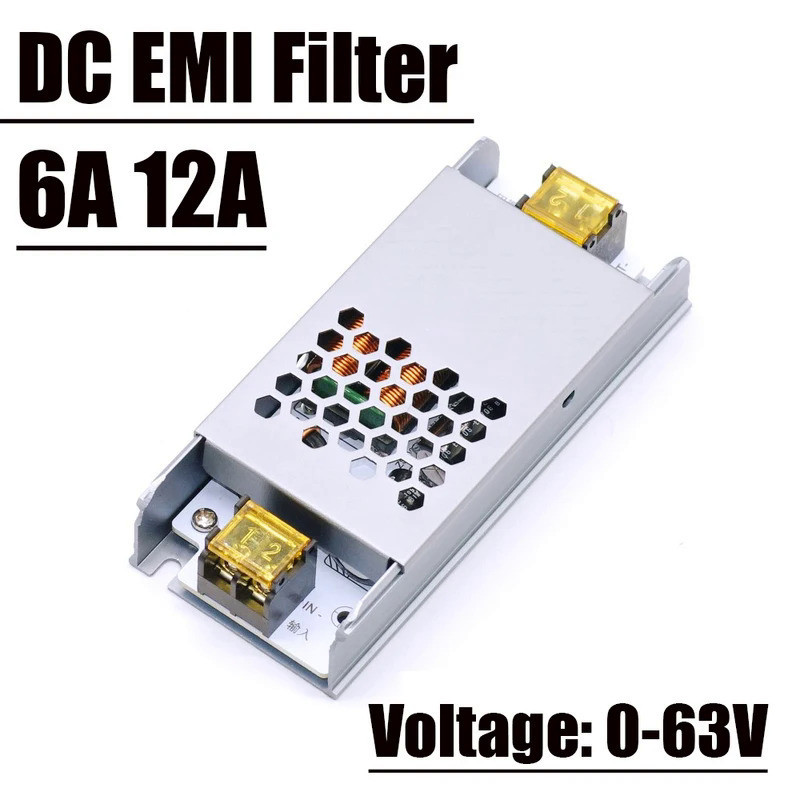 6a 12A DC EMI filter LC filter Low-pass Magnetic Interference EMC 12V 24v CAR audio switching power supply ripple filter