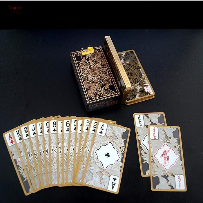 กันน้ําใส Pvc Poker Gold Edge เล่นไพ่ Dragon Card ความแปลกใหม่คุณภาพสูงคอลเลกชันเกมกระดานของขวัญทนทาน