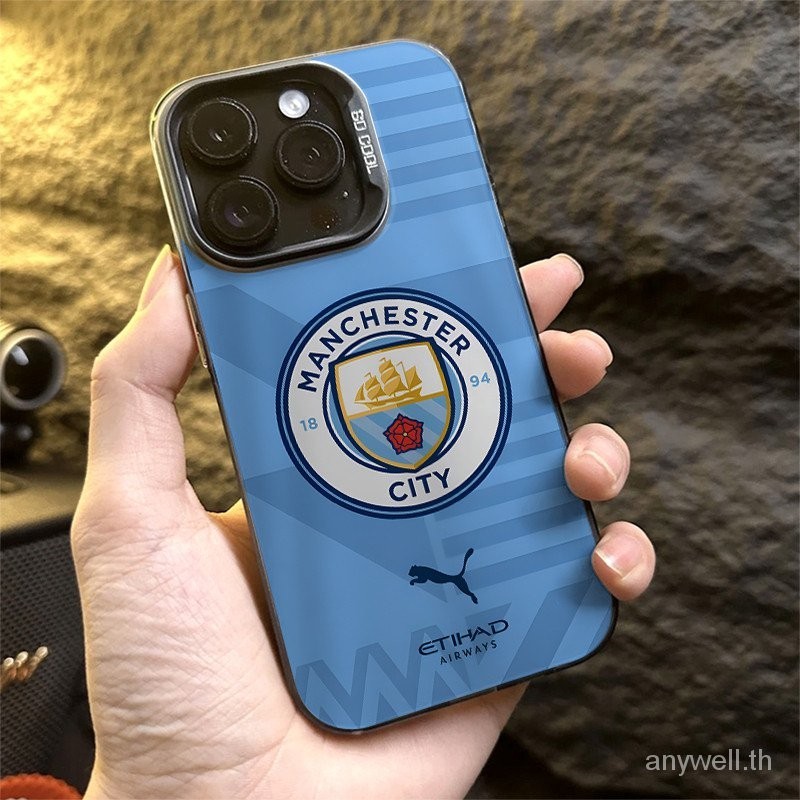 Manchong City Premium IMDสีเงินกรณีกันกระแทกเคสโทรศัพท์สําหรับiPhone 15 14 13 Pro Max 12 11 ProMax 13 12 Mini X Xr XS XsMax