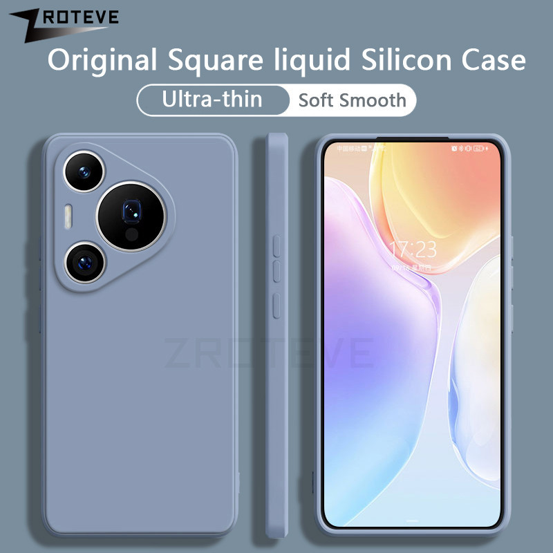 สําหรับ Pura80 Pro กรณี ZROTEVE Square ซิลิโคนเหลวสําหรับ Huawei Pura 70 80 Ultra P70 P80 Pro Pura70 Global เคสโทรศัพท์