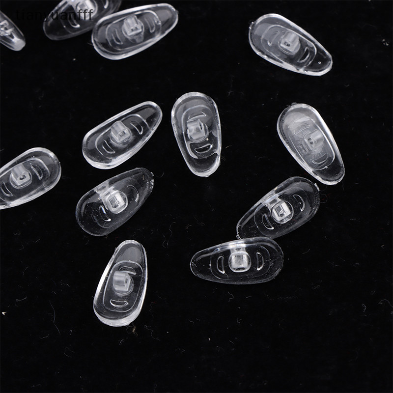 Tianyuanfff 10 คู่ Air Ch Clear รูปไข่แว่นตาจมูกซิลิโคนแผ่นจมูกแว่นตา Anti-drop แว่นตากันแดดแว่นตาอุปกรณ์เสริม Well