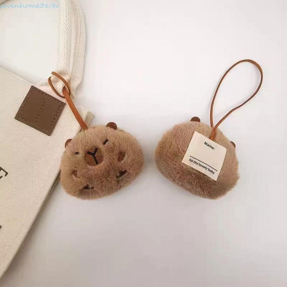 Sevenhome3e Capybara ตุ๊กตาพวงกุญแจ,การ์ตูนกระเป๋านุ่มชื่อแท็ก,น่ารักของเล่นตุ๊กตาหนูตะเภาจี้เด็ก