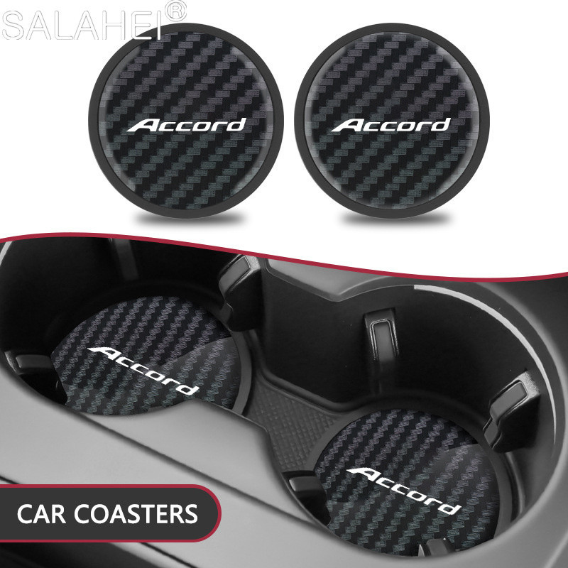 2pcs ภายในรถน้ํา Coaster ถ้วย Pad Non-Slip สําหรับ Honda Accord 7th 8th 9th 10th 2003 2007 2010 2014 2022 2021 อุปกรณ์เสริม