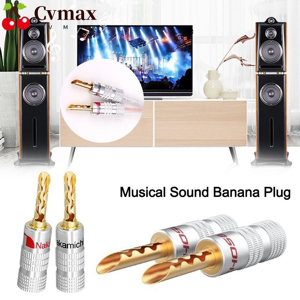 Cvmax Nakamichi Banana Plug, Pin สกรูประเภท Gold Plated Musical Sound Banana Plug, ลําโพงเครื ่ องขยายเสียงสําหรับลําโพงสาย Black &amp;Red Audio Jack Connectors