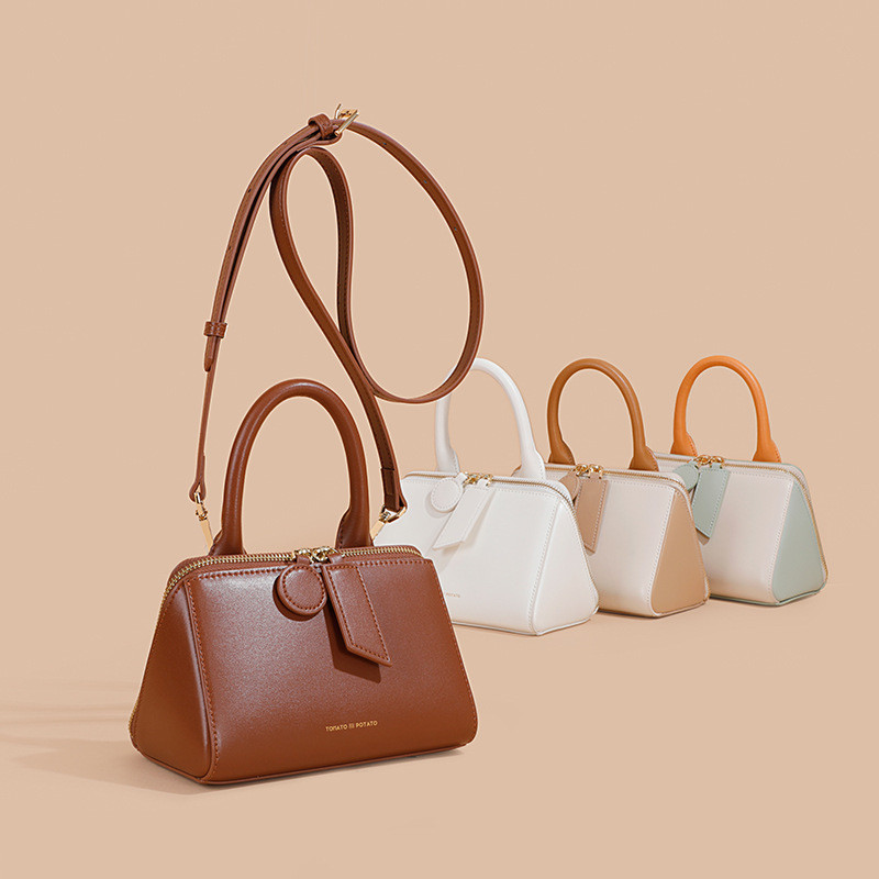 Genuine Leather Women's Bag Crossbody Bag Mobile Phone Bag Triangle Bag Bag Women's Handbag/pb/
