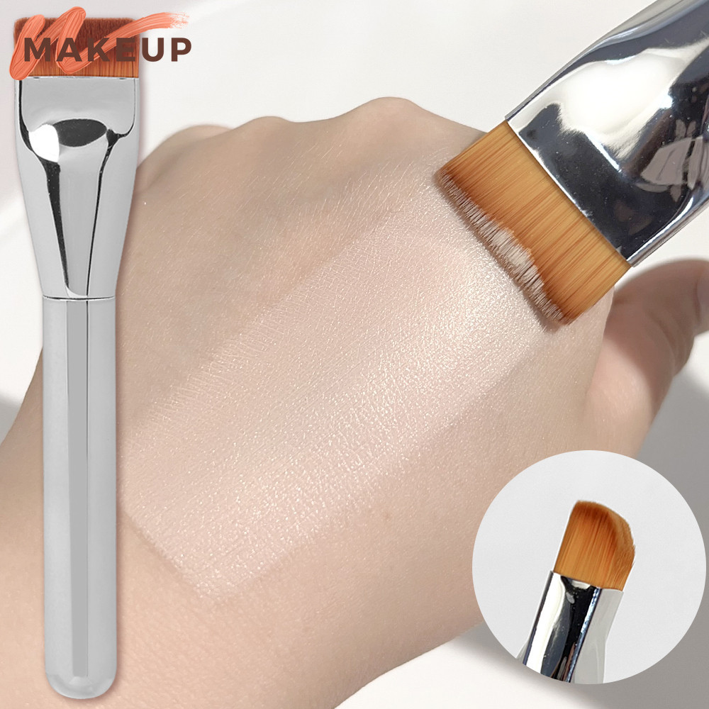 เครื่องมือเครื่องสําอาง - แปรงแต่งหน้าครีมคอนซีลเลอร์ผสมนุ่ม - แปรงคอนทัวร์หน้าลูกบาศก์ลาด - แปรงแต่งหน้าครีมรองพื้นคุณภาพสูงหนา -