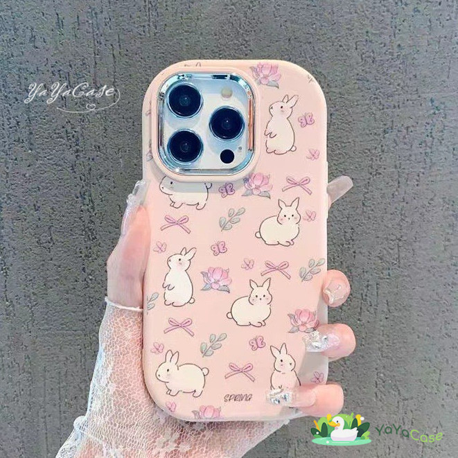 สำหรับ iPhone11 13 Cute Case FOR เคสไอโฟน14 15 12 pro max 6 7 8 14 15 Plus X XR XS Max Rabbit รุ่น ขั้นสูง TPU Soft เคส