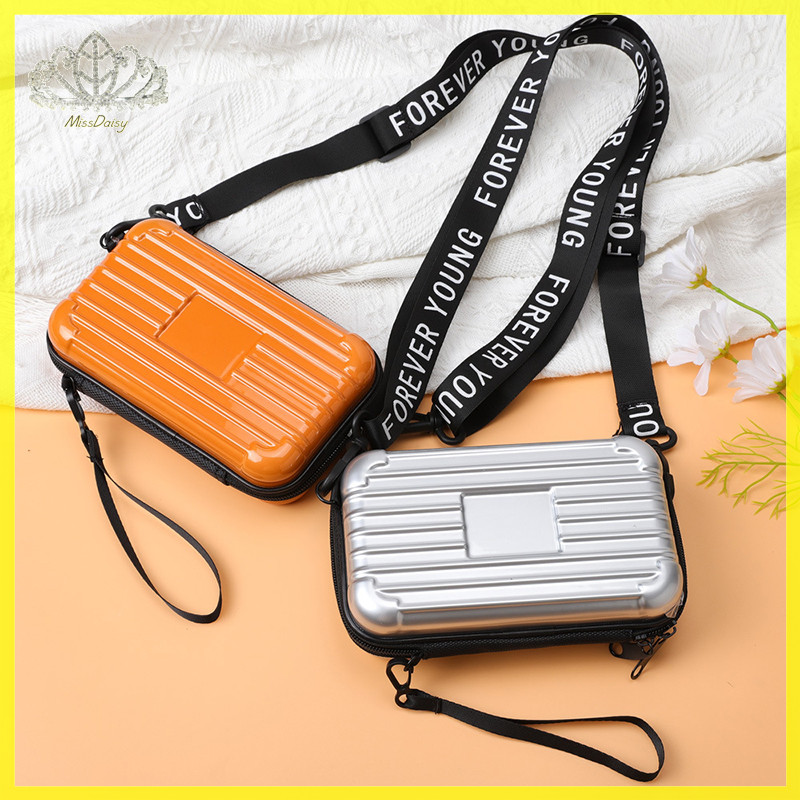 Daisy Simple น้ําหนักเบากล่องกระเป๋า Unisex อินเทรนด์ Hard Case กระเป๋าสะพายซิปสีทึบผู้หญิงผู้ชาย Messenger กระเป๋า TH