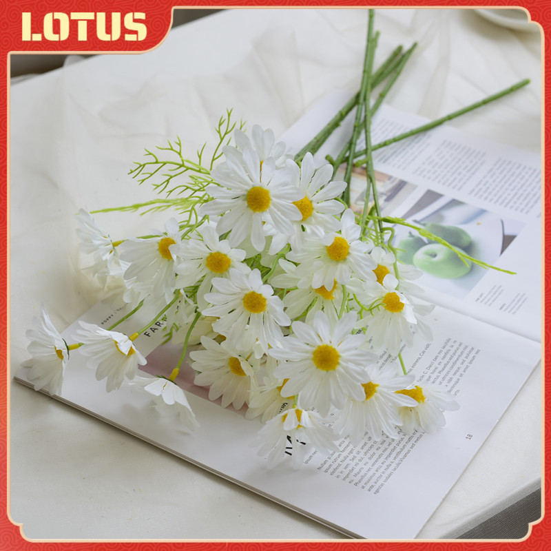 ช่อดอกเดซี่ปลอม ผ้าไหม สําหรับตกแต่งบ้าน งานแต่งงาน และงานแต่งงาน