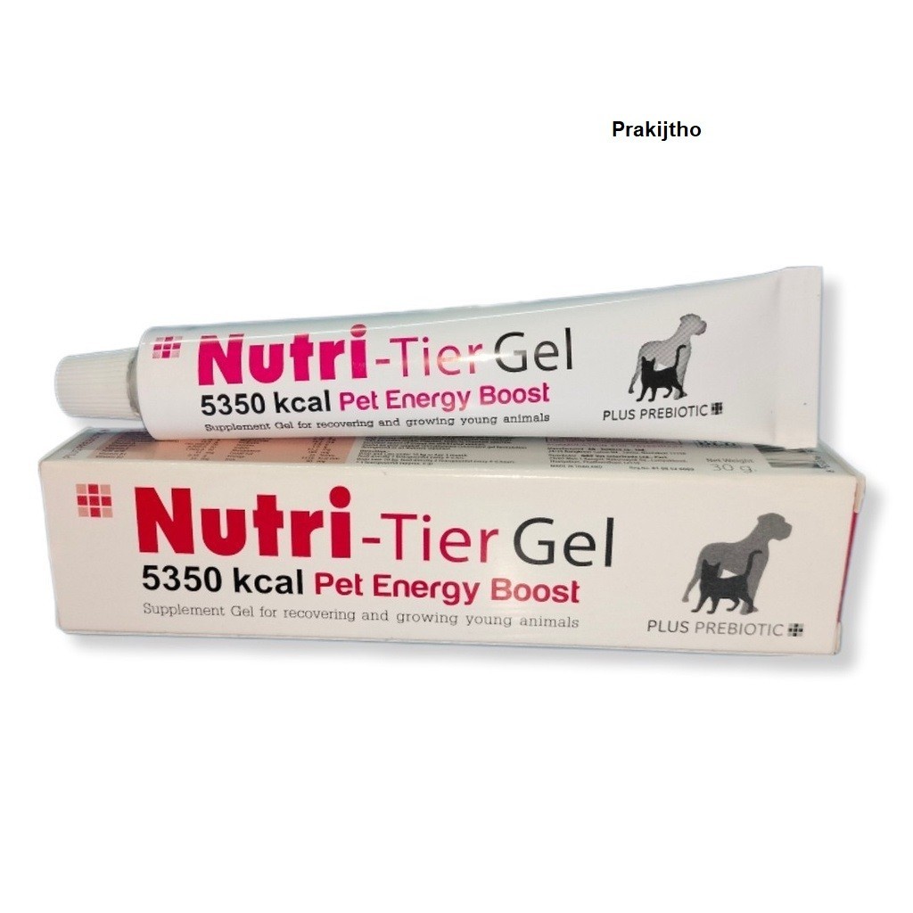 Nutri–Tier Gel เจล พลังงาน สำหรับสัตว์ป่วย อาหารเสริมสำหรับสุนัขและแมว สูตรเพิ่ม prebiotic 30 g._Prakijtho