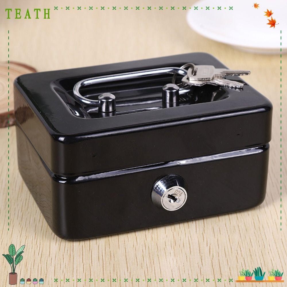 Teath Carry Box, Metal Hidden Key Safe Box, Durable Mini Thickening Protable Security Cash Box Shop