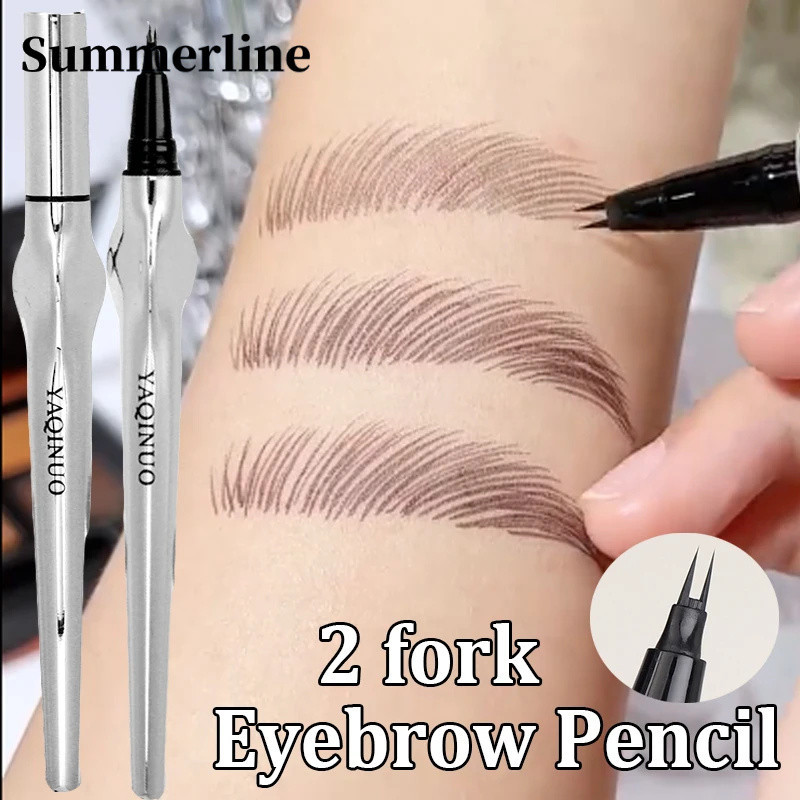2 Point Wild Liquid Eyebrow Pencil - Ultra Fine Natural Lasting Eeyeliner - กันน้ําโกหก Silkworm อายไลเนอร์ Lower Eyelash เครื่องสําอาง