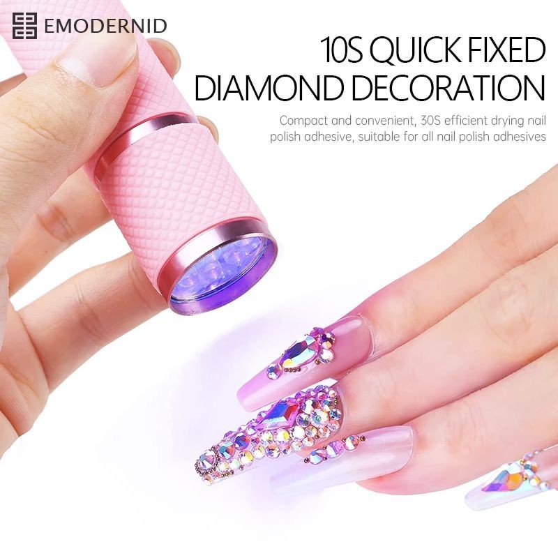 เครื่องอบเล็บเจล UV LEDแบบไฟฉาย หลอดไฟ LEDต้องใช้ถ่านAAA3/ก้อน ขนาดเล็ก 9 ดวง ใช้งานง่าย-em - รูปที่ 2