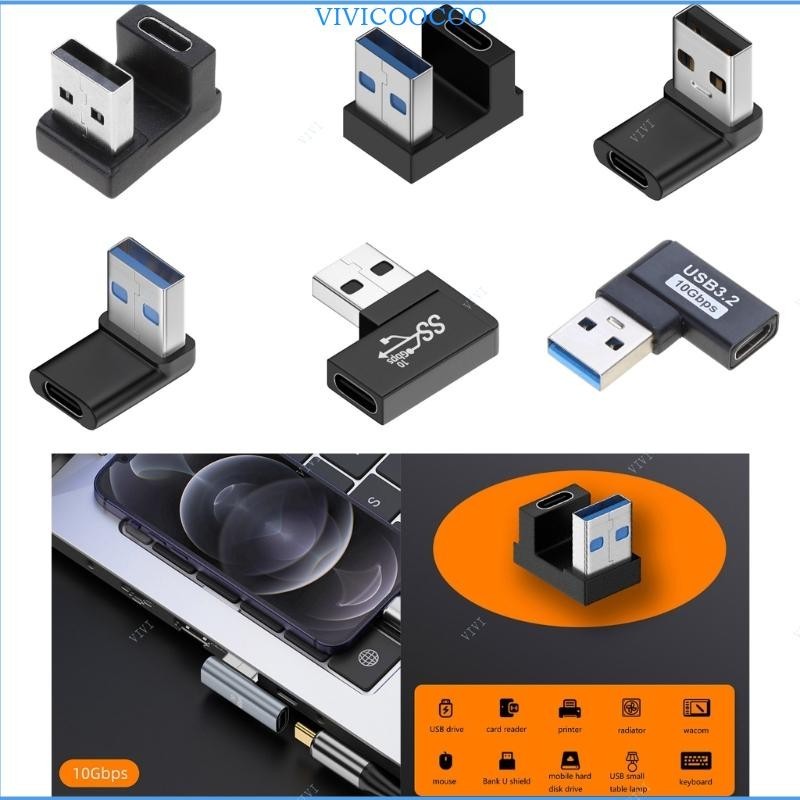 Vivi USB 3 0 ชายถึง Type C หญิง 90 องศามุมขวาอะแดปเตอร ์ ต ่ อ USB C