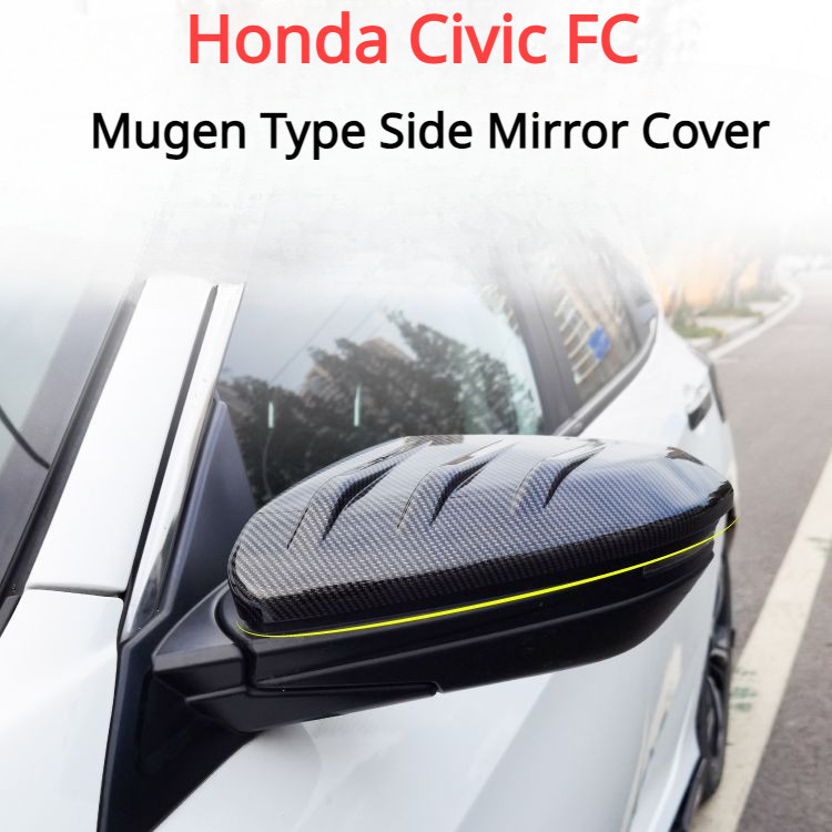 2016-2021 Honda Civic FC Carbon Trim/Glossy Black Mugen Type ฝาครอบกระจกมองข ้ าง