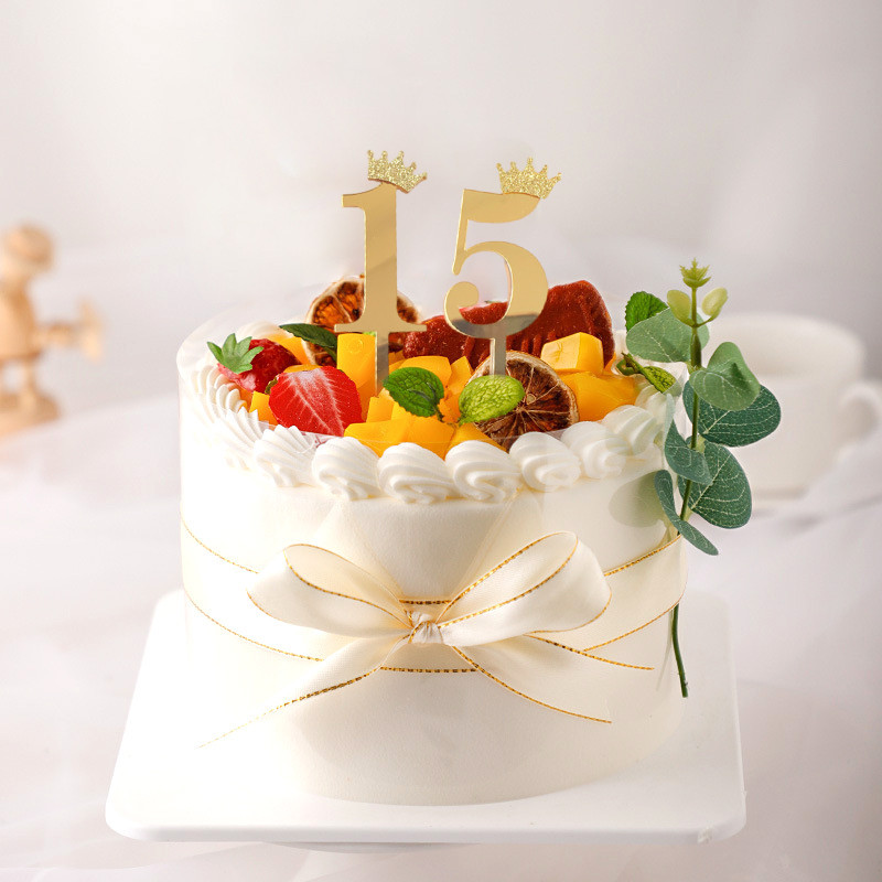 Creative Crown Number เค ้ กการ ์ ด 2 คลาสสิกสีเค ้ ก Tooper การออกแบบตัวเลขตกแต ่ งเค ้ กวันเกิด