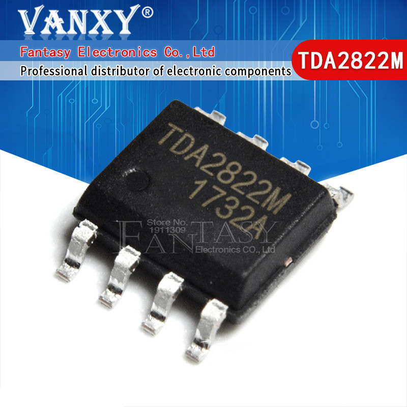 10PCS TDA2822M SOP8 TDA2822 SOP SMD 2282M SOP8 DIP-8 ส่วนประกอบอิเล็กทรอนิกส์