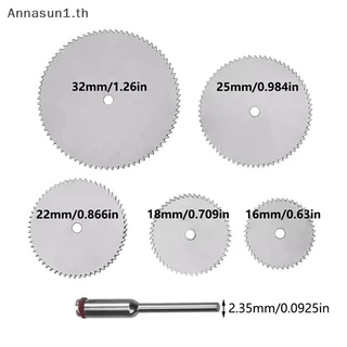 Annasun 6 ชิ้น/เซ็ตสแตนเลส Slice โลหะ Cutg Disc 1 Mandre สําหรับเครื่องมือโรตารี่ 16 18 22 25 32 มม.Cutg Disc เครื่องมือ TH