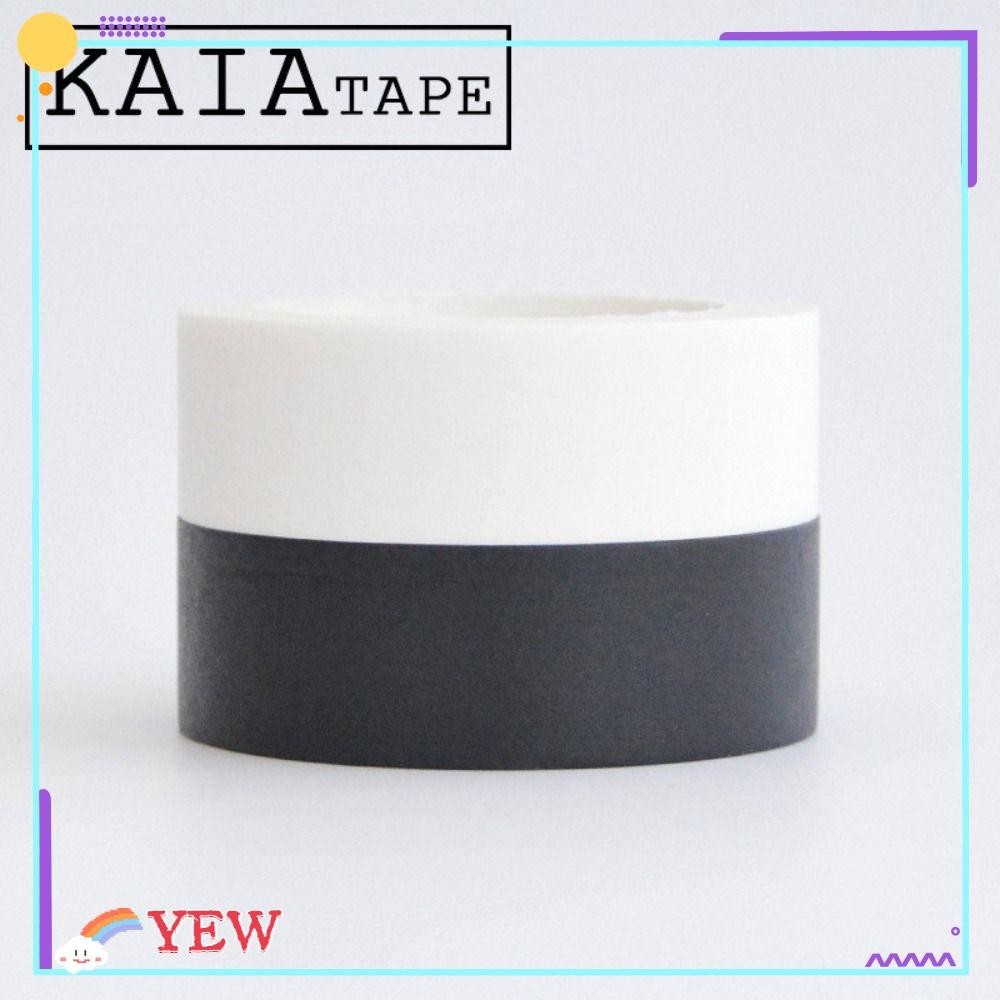 Yew เทปกระดาษสีทึบ , สติ ๊ กเกอร ์ กระดาษห ่ อเทป Washi สีดําและสีขาว , กระดาษกาว DIY