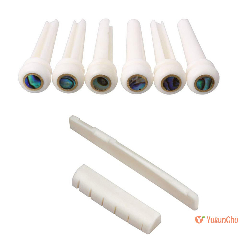 YosunChoker] String Guitar Bone Guitar Bridge Pins Nut Ivory Acoustic Guitar Bridge Pin Cattle lp Tailpiece Tremolo ใหม่