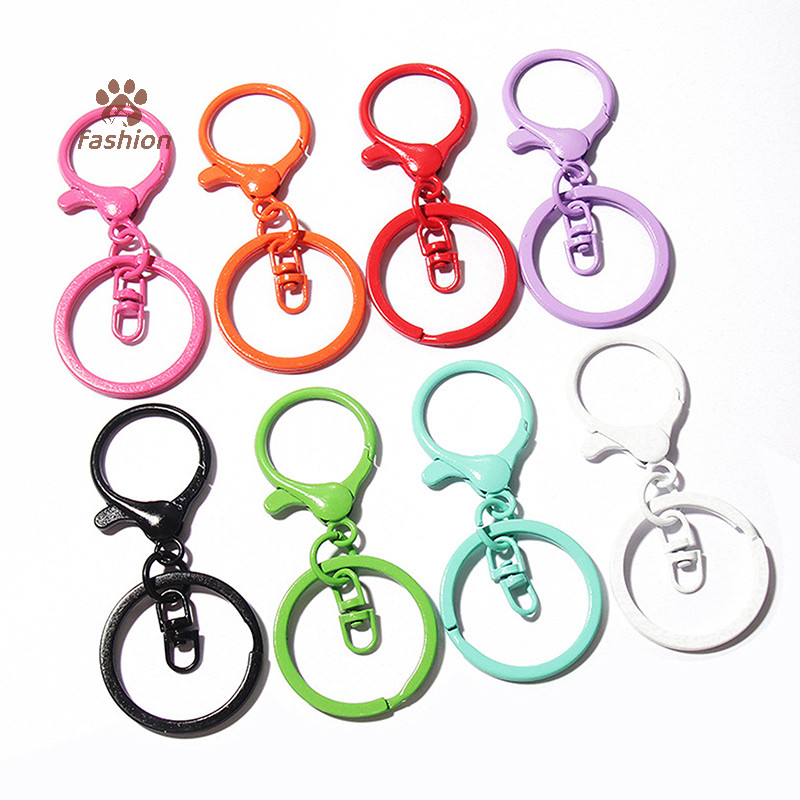 [แฟชั่น] สีเข็มกลัดกุ้งก้ามกรามฤดูใบไม้ผลิขนาดใหญ่ Claspsps ตะขอเปิดแหวน Key Hook พวงกุญแจสําหรับเครื่องประดับทํา DIY พวงกุญแจอุปกรณ์เสริม {TH}