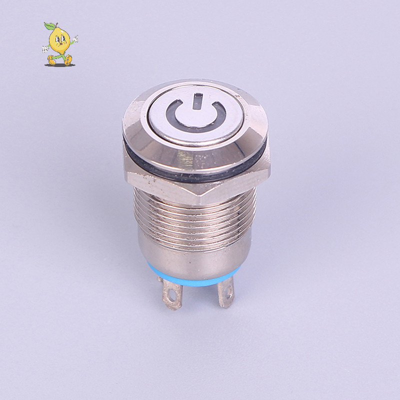 [mozh] 12 มม. 12V Latching Push Button โลหะสีดํา LED Power Momentary กันน้ํา. [TH] - รูปที่ 5
