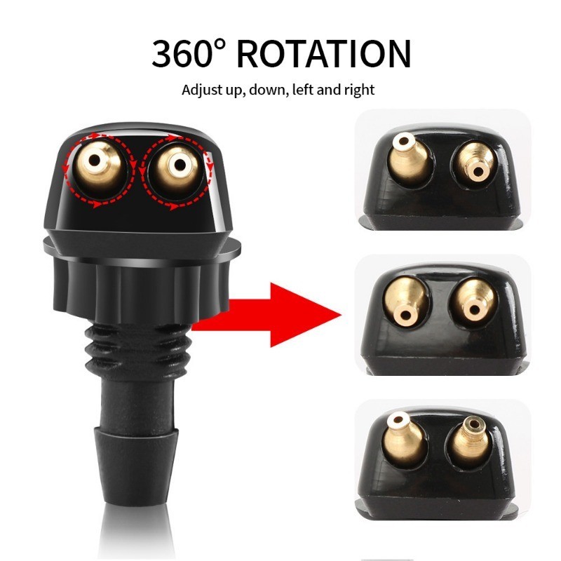 [ ที่โดดเด่น ] หัวฉีดเครื่องซักผ้ากระจกหน้ารถ - ที่ปัดน้ําฝนรถยนต์ - หัวฉีดสเปรย์ปัดน้ําฝน - เจ็ทสเปรย์สองรู - หัวสปริงเกลอร์ - อุปกรณ์รถยนต์สากล - รูปที่ 5