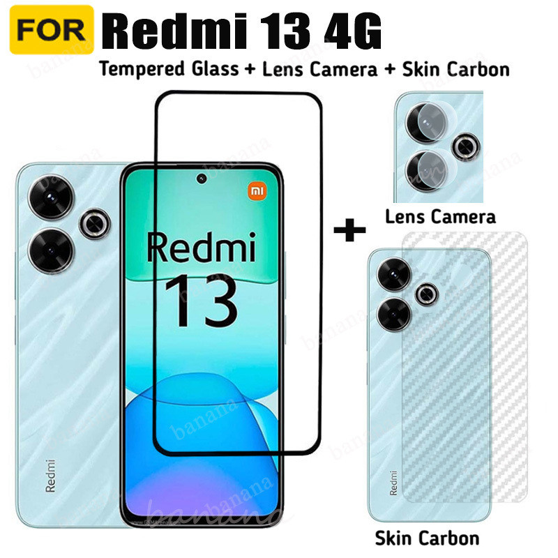 สําหรับredmi 13 4GกระจกนิรภัยRedmi 12 4G 5G 12C 13C 10C 9C Redmi A3 Turbo 3 เลนส์กล้องกระจกป้องกันหน้าจอและฟิล์มด้านหลัง