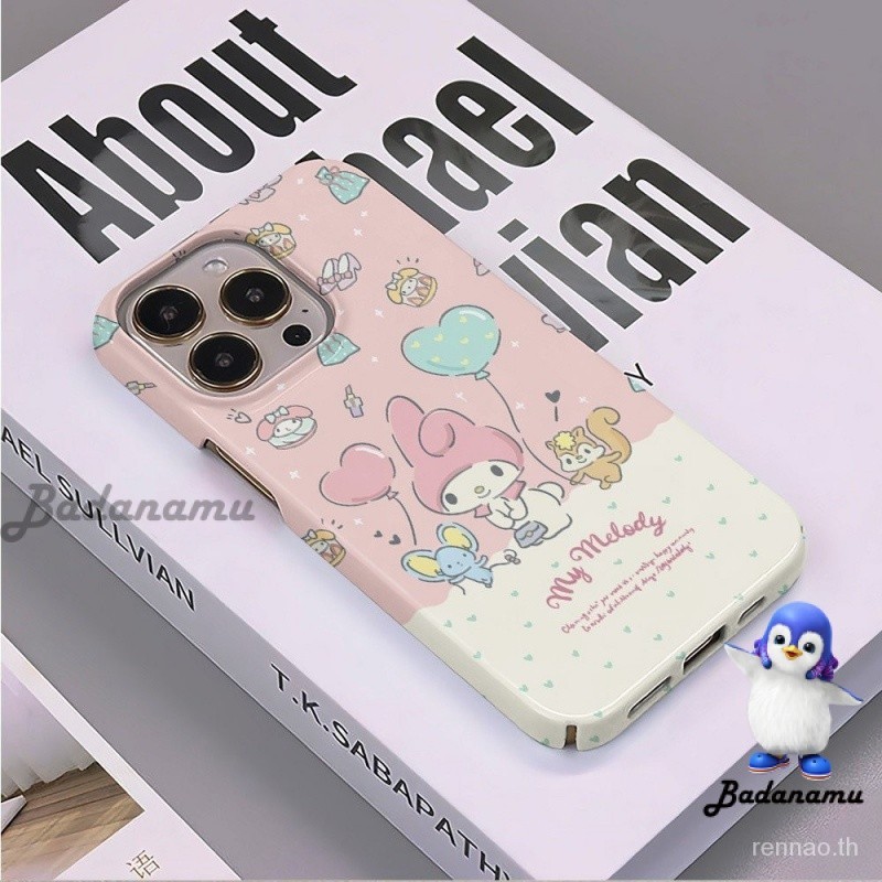 สีชมพู Melody รูปแบบป้องกันกรณีเหมาะสําหรับ iPhone 13Pro 12ProMax 13 11 15Pro 7/8Plus XSMax 15 XR 14Plus Glossy/Matte เคสโทรศัพท์ 14ProMax กันกระแทกซิลิโคน Hard Case 14 15ProMax กันกระแทก 11ProMax 7ESE