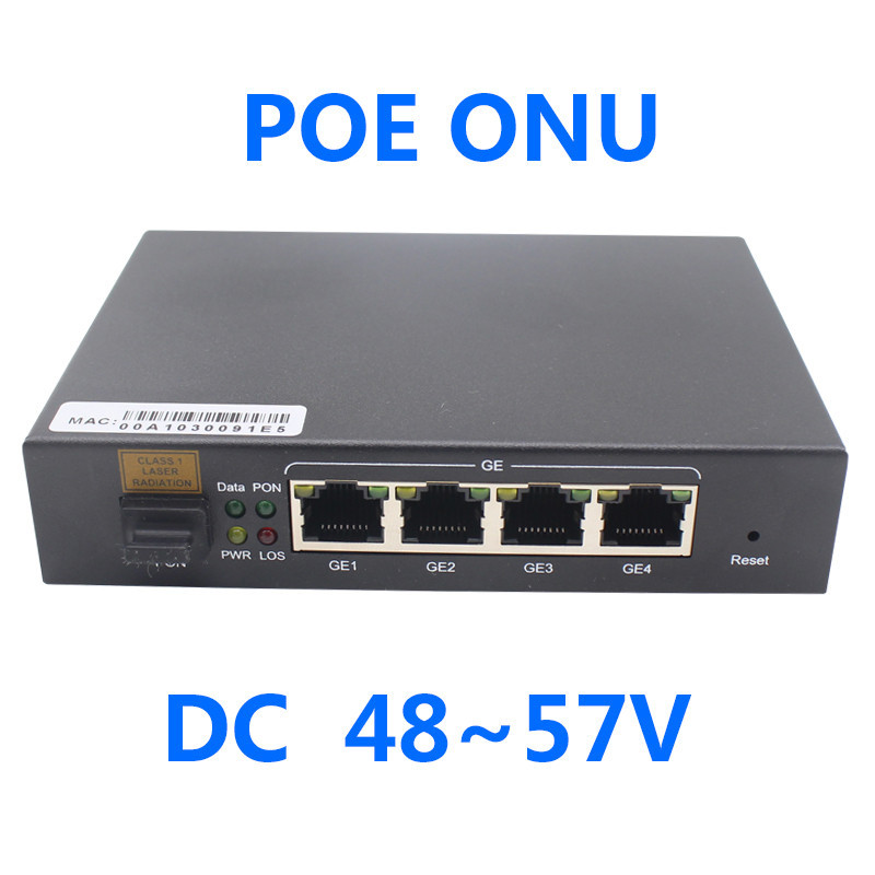 อุปกรณ์ ONU Gigabit Fiber Optic Cat POE Iron Shell เกรดอุตสาหกรรม 4 พอร์ต Gigabit E/GPON Terminal Mo