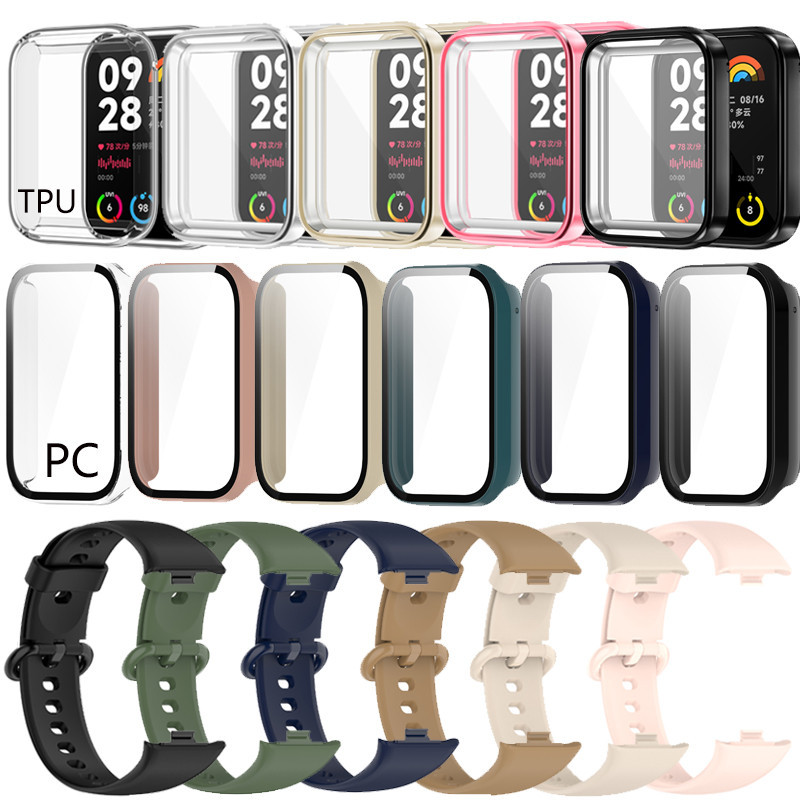 เหมาะสําหรับ Xiaomi Band 8 Pro TPU เคสนาฬิกาเคสป้องกันกรอบ PC สายรัดข้อมือซิลิโคนอุปกรณ์เสริมสร้อยข้อมือ