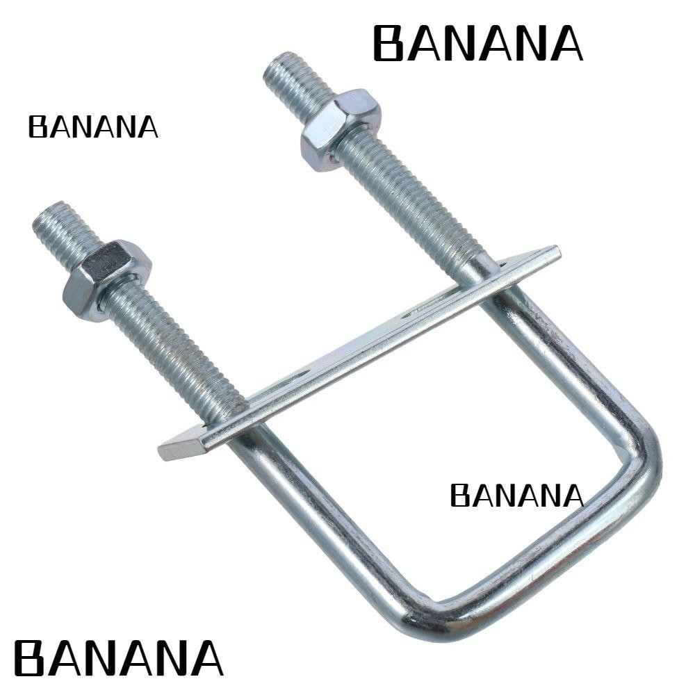 Banana1 Square U-Bolts, เหล็กคาร์บอน M8X40X100mm กรอบแผ่น, ความแข็งสูงรอบเงิน U-Bolt Square U-Bolt พ