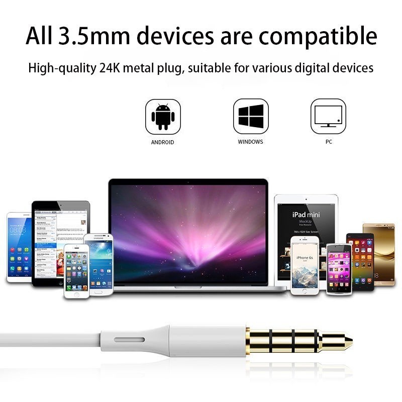 Fonken หูฟังแบบมีสาย 3.5 มม./iOS/Type-C In-Ear พร ้ อมหูฟังไมโครโฟน For iP 15 16 Series