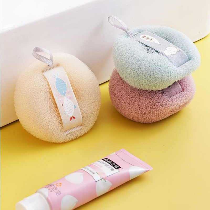 อาบน ้ ําฟองน ้ ําลูกแปรงทําความสะอาดอาบน ้ ําพัฟ Body Cleaner Exfoliating Scrubbers Bath Ball 3d แปรงนวดอุปกรณ ์ ห ้ องน ้ ํา