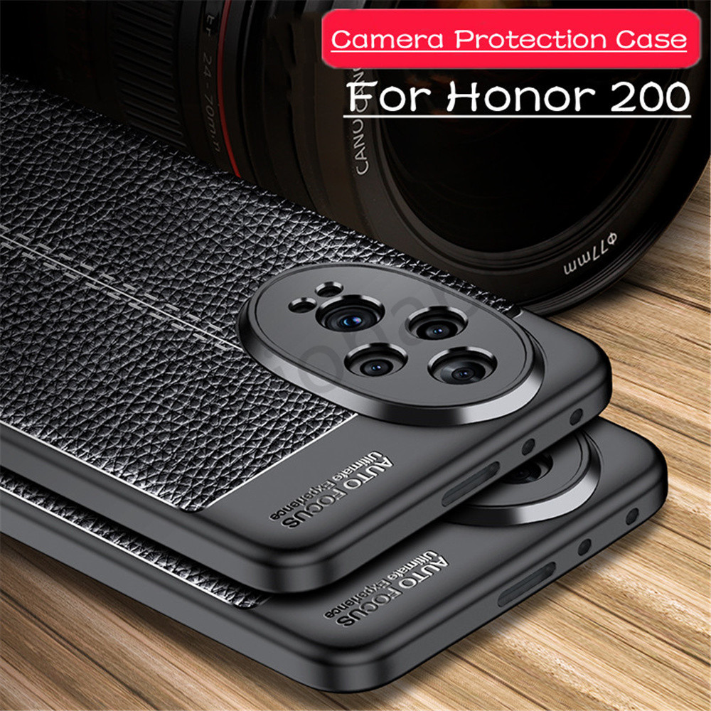 หรูหราหนังเคสโทรศัพท์สําหรับ Honor 200 pro Lite สมาร์ท 200pro 200Smart Honor200pro Honor200Lite Honor200Smart Soft กันชนกันกระแทกปลอกแฟชั่นสีทึบหนังปกหลัง