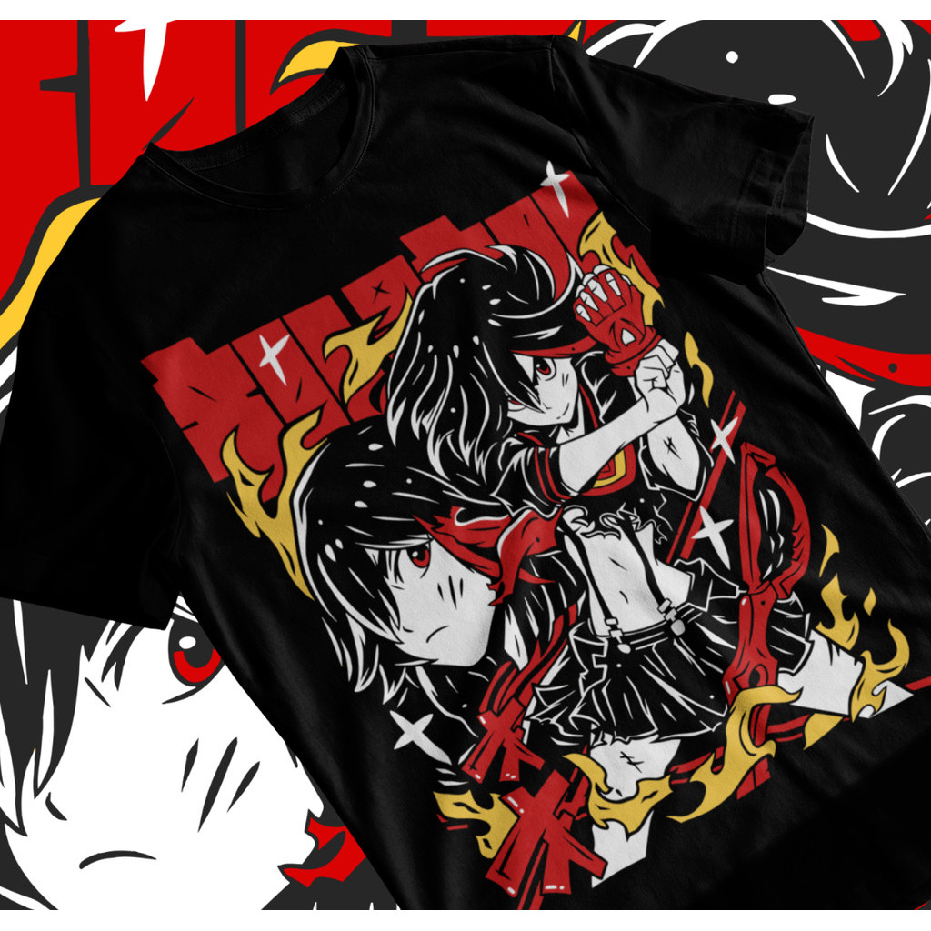 เสื้อยืดนิ่ม mens ลายอนิเมะ Kill La Kill Ryuko Matoi