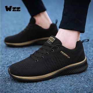 WZZ 2026 ขนาด 36-48 2026 ผู้ชายและผู้หญิงแฟชั่น Kasut Wanita Breathable Ultra Light ลื่นสบายๆกีฬารองเท้าวิ่ง