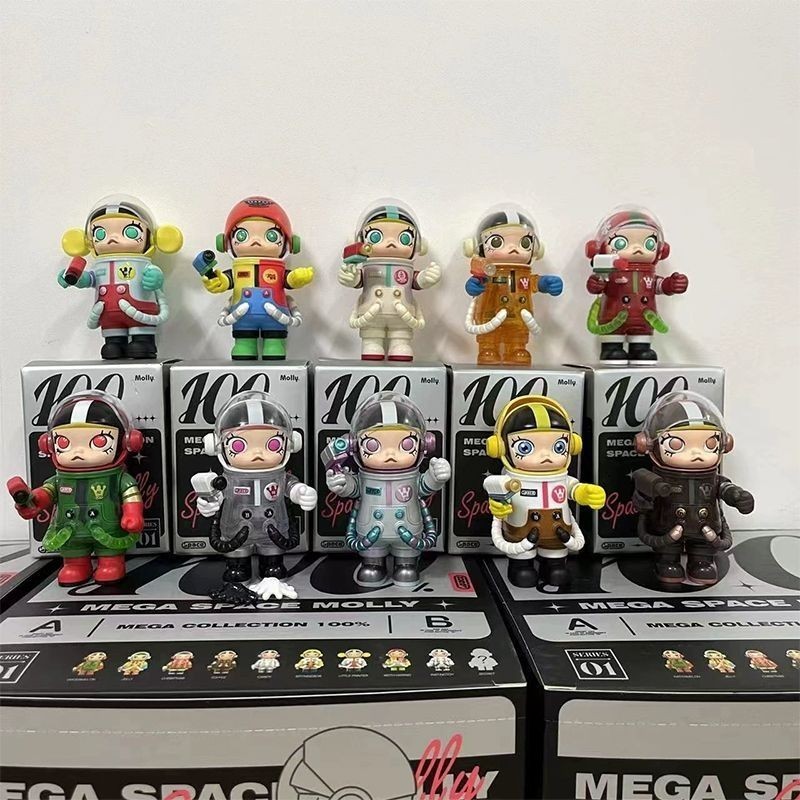 Popmart POPMART MEGA Collection Series 100 SPACE MOLLY Anniversary Mystery Box Jasmine ยืนยันรุ่น Bubble Mart M366