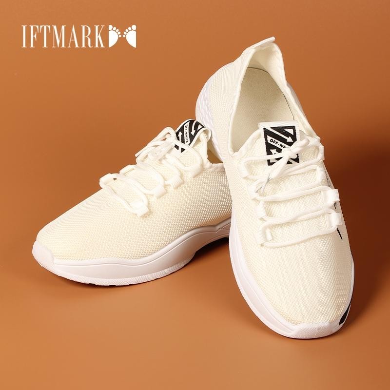 IFTMARK ใหม่ รองเท้าผ้าใบแฟชั่นผู้ชาย แบบผูกเชือกใส่สบาย ผ้านุ่มใส่สบาย ระบายอากาศ[ส่งเร็วพิเศษ]
