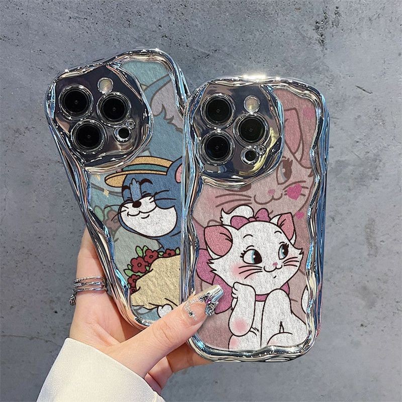 情丽猫For iPhone 11/12/13/14/15 Pro max Case แฟชั่นซิลิโคนกันกระแทก hard Case สําหรับ iPhone 11,12,13,1