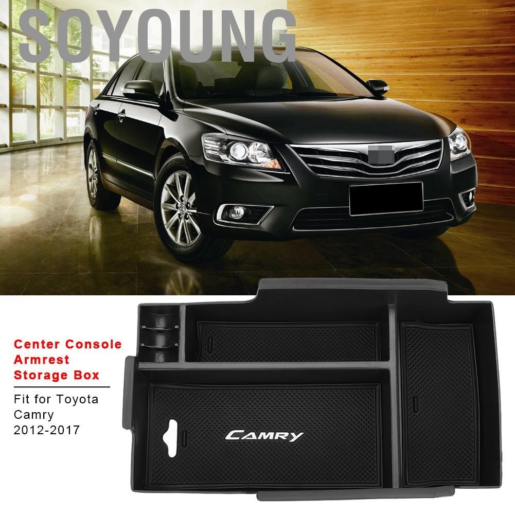 Soyoung ที่วางแขนกล่องเก็บรถคอนโซลกลางถุงมือOrganizerถาดสำหรับCamry 2012-2017