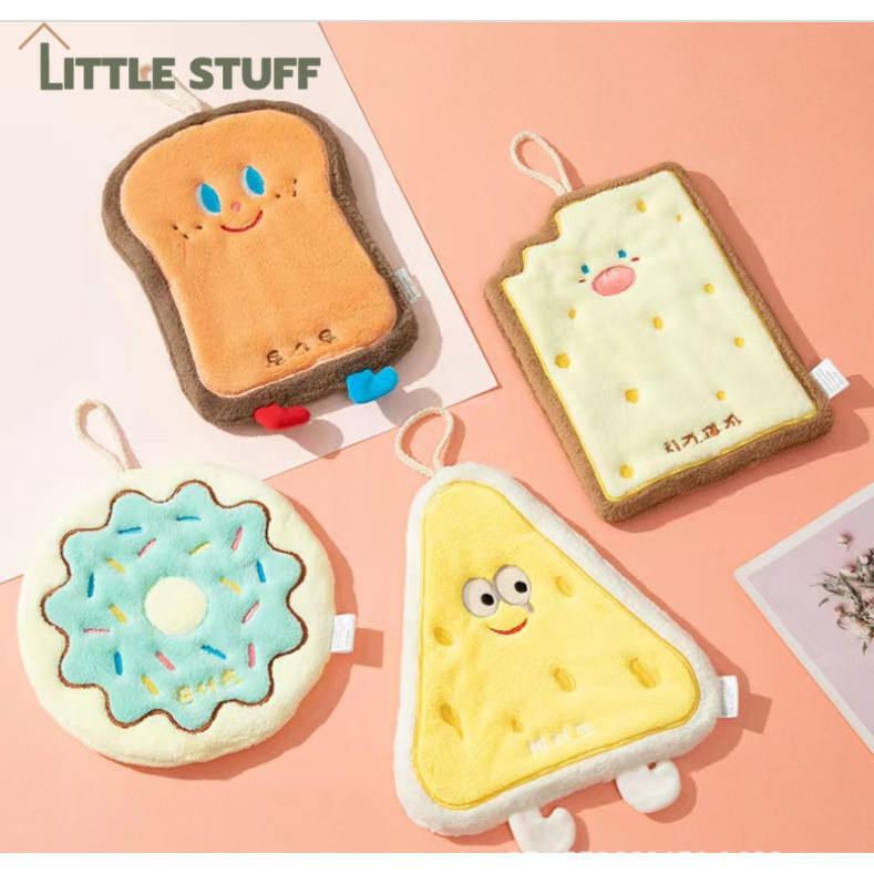 พร้อมส่ง ผ้าเช็ดมือแบบแขวน ลายน่ารัก ซับน้ำดี แห้งไว