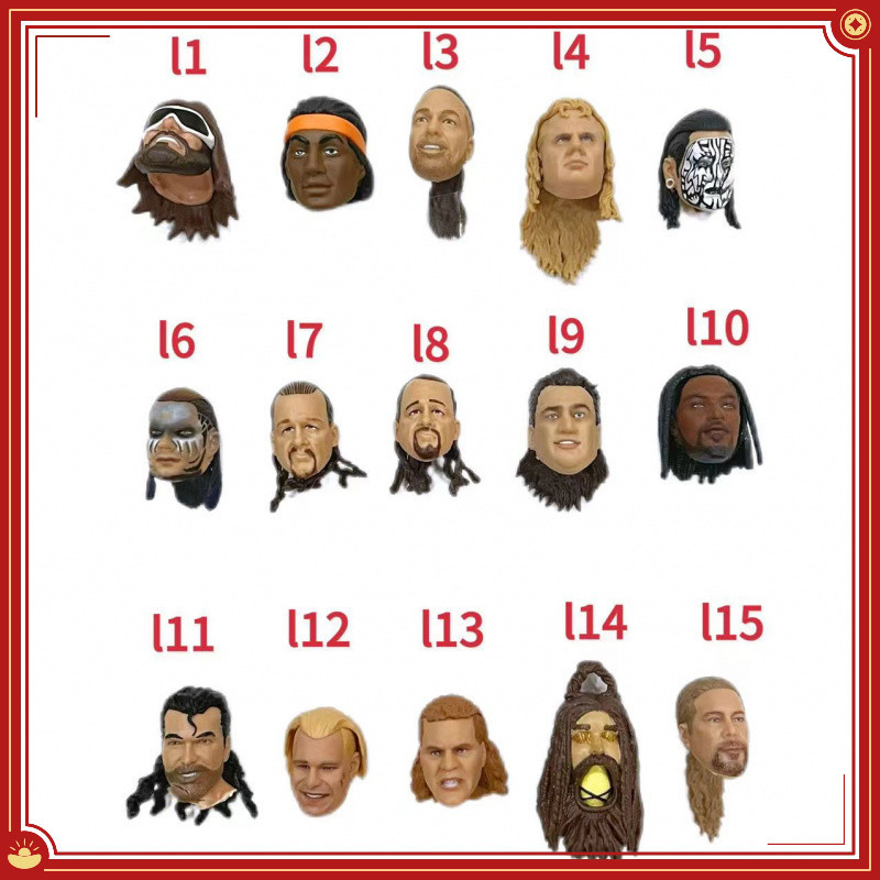 Wwe Wrestler รูปหัวแกะสลักอุปกรณ์เสริม 6-7 นิ้ว Action figure Head เปลี่ยนได้