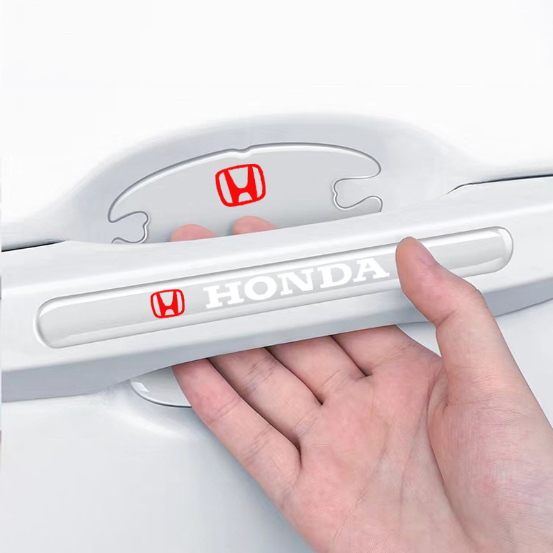 4 ชิ้นประตูสติกเกอร์ป้องกันประตูชามสติกเกอร์สําหรับ Honda Accord City Civic HRV CRV Jazz CRZ Breeze Avancier Odyssey Crider