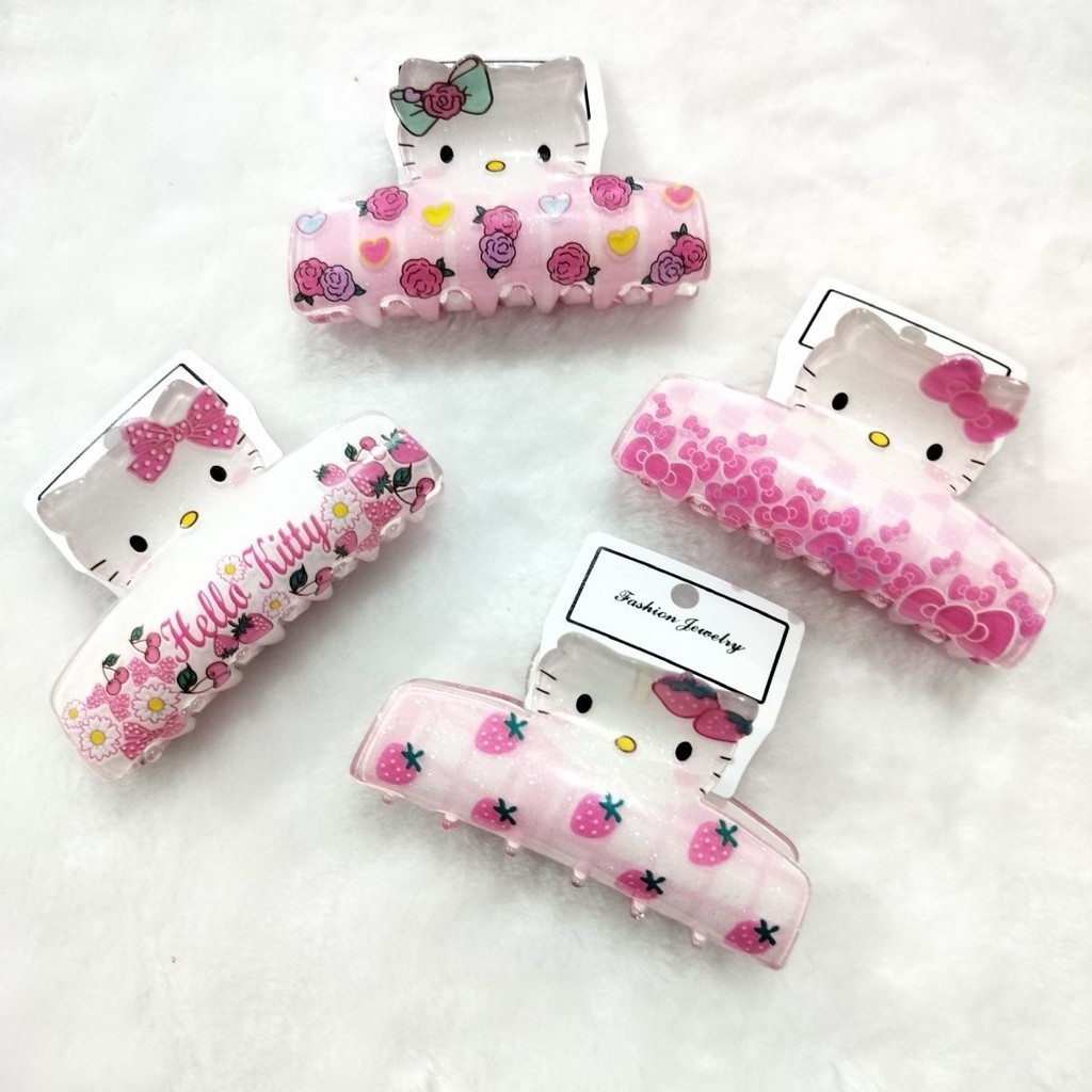 Hello Kittyกิ๊บนักเรียนญี่ปุ่นอินสาวนุ่มคุณภาพสูงด้านหลังหัวคลิปสาวหัวใจอุปกรณ์ผม IZDN