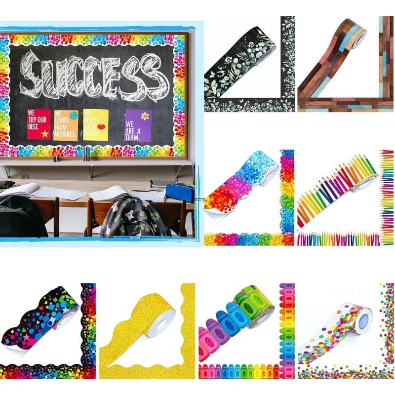 ✿ 59ft Bulletin Board Decors Bulletin Border ห้องเรียนขอบกระดาษ Bulletin สําหรับ Bulletin Board