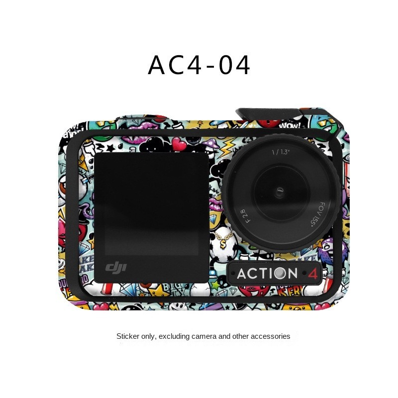 เหมาะสําหรับสติกเกอร์กล้องกีฬา DJI Action 4 รวมทุกอย่างกรอบรูปสติกเกอร์เปลี่ยนสี OSMO อุปกรณ์เสริมฟิล์ม
