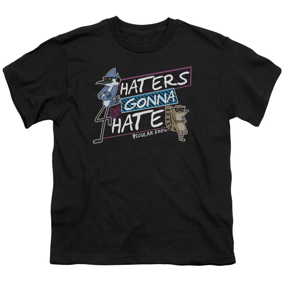 The Regular Show Haters Gonna Hate Youth T Shirt Cartoon Tee Black